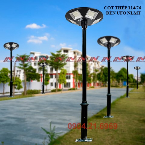 Cột đèn sân vườn 114/76 lắp đèn Ufo năng lượng mặt trời
