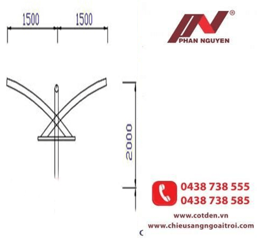 Cần đèn PN11-K - Cần đèn chiếu sáng cao áp