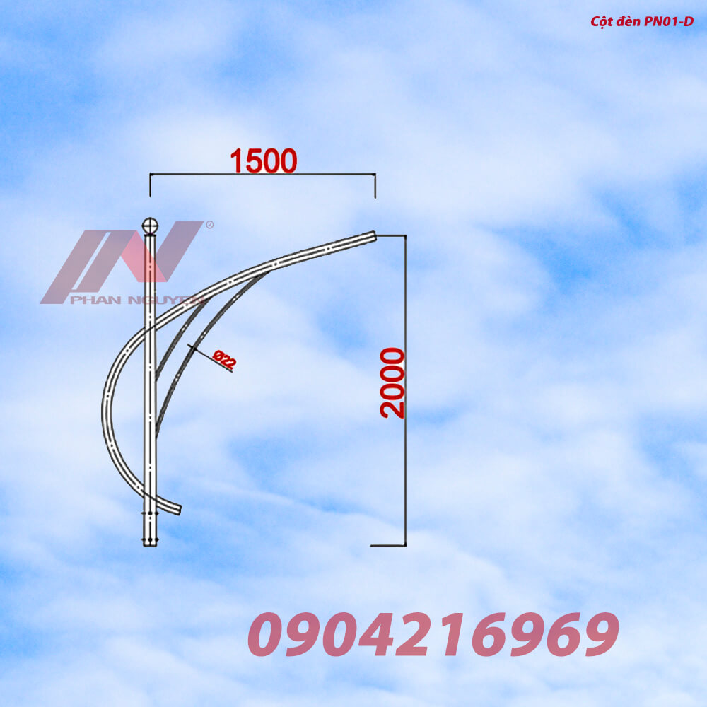 cần đèn cao áp đơn PN01-D