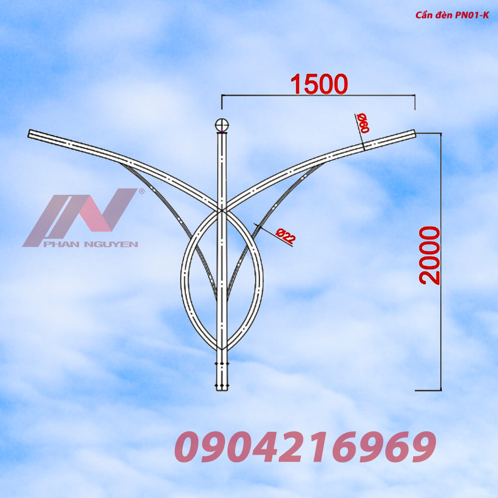 Cần đèn cao áp kép PN01-K