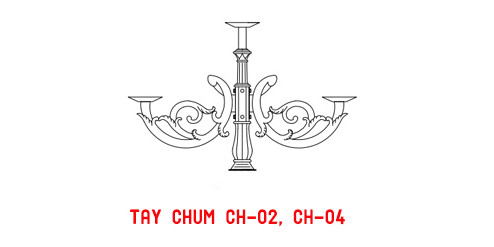 Mẫu tay chùm CH02 cho cột đèn