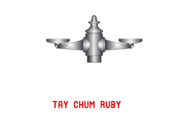 Phần tay chùm 2 ruby phù hợp sử dụng cho cột đèn Banian DC07