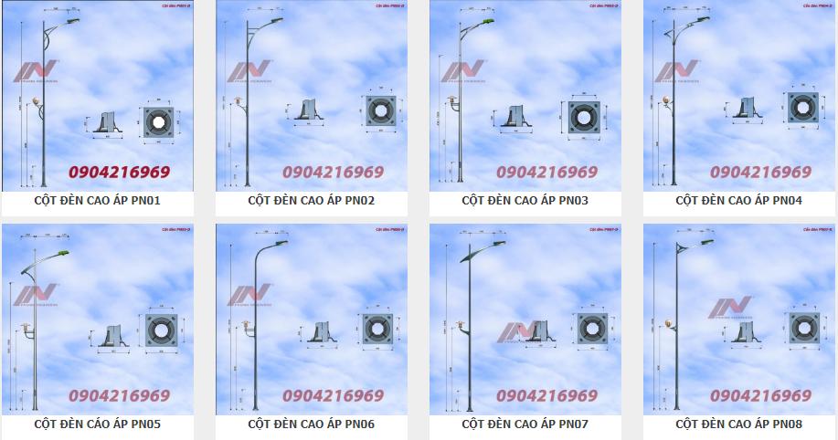 Cột đèn chiếu sáng 12m - Cột thép cao áp đường phố