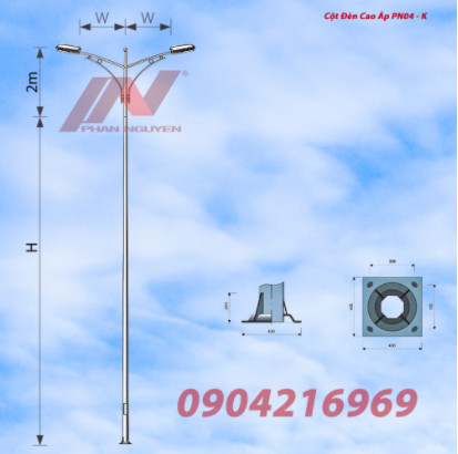 Cột đèn cần đôi PN04